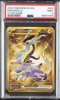 2023 POKEMON SVI EN-SCARLET & VIOLET HYPER RARE #253 MIRAIDON EX PSA 9 - Image 1