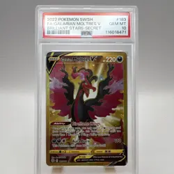 2022 POKEMON SWORD & SHIELD BRILLIANT STARS FULL ART/GALARIAN MOLTRES V PSA 10 - Image 1