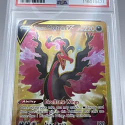 2022 POKEMON SWORD & SHIELD BRILLIANT STARS FULL ART/GALARIAN MOLTRES V PSA 10 - Image 2