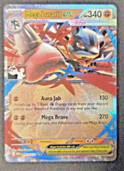 Mega Lucario ex 077/132 Prize Pack Series 8 Play Pokemon Stamp LP - Image 1