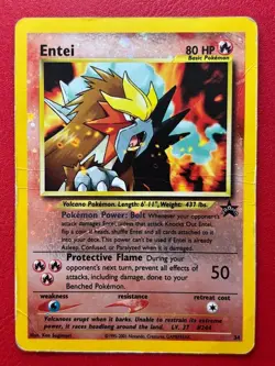 Entei - 34 - Reverse Holo WOTC Black Star Promo - Pokemon Card - DMG - Image 1
