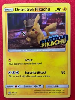 Detective Pikachu - SM170 - Stamped Holo Black Star Promo - Pokemon Card - NM - Image 1