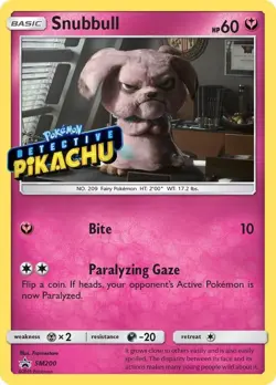 Snubbull - SM200 - Stamped Detective Pikachu Black Star Promo Pokemon Card - NM - Image 1