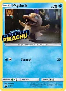 Psyduck - SM199 - Stamped Detective Pikachu Black Star Promo - Pokemon Card - LP - Image 1