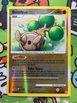 Bonsly - 71/130 - Reverse Holo, Diamond & Pearl - Pokemon Card - Light Play - Image 1