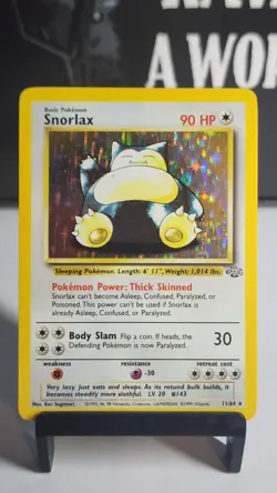 Pokemon TCG Snorlax Jungle 11/64 Unlimited Holo Rare WOTC VINTAGE! - Image 1