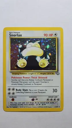 Pokemon TCG Snorlax Jungle 11/64 Unlimited Holo Rare WOTC VINTAGE! - Image 2