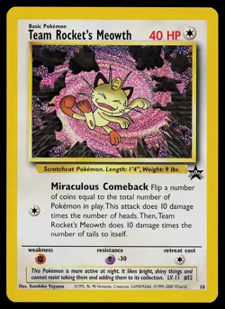 Pokemon Card - Team Rocket's Meowth Wizards Black Star Promos 18 Promo - Image 1