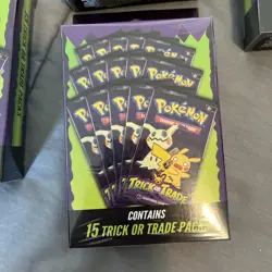 2025 Sealed Pokemon Trick Or Trade 8-15 Count Boxes W/display Tray, 120Total - Image 4