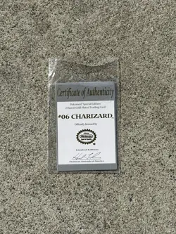 Pokemon Charizard #06 Gold Card 1999 Certificate of Authenticity NO GOLDEN CARD - Image 2