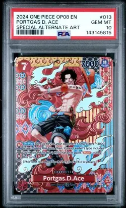 One Piece 2024 OP08-TWO Legends Special Alternate Art #013 Portgas D. Ace PSA 10 - Image 1
