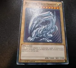 Blue-Eyes White Dragon (Original Art) LDK2-ENK01 1st Edition Yugioh Card HP - Image 3