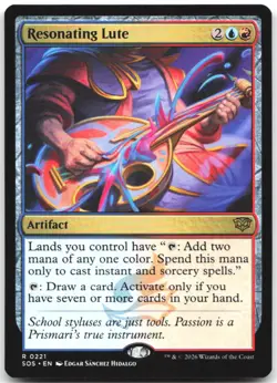 Resonating Lute 221 Rare Secrets of Strixhaven Magic: The Gathering Near Mint - Image 1