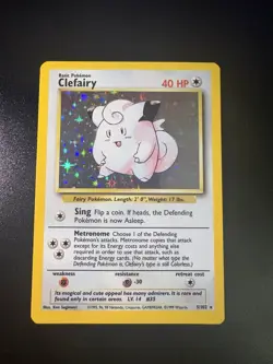Clefairy Holo 5/102 Base Set Pokemon Card 1999 WOTC LP/NM - Image 1