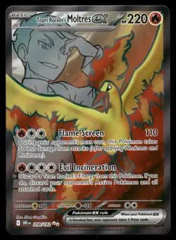 Team Rocket's Moltres ex 208/182 Ultra Rare Destined Rivals Pokemon Holo LP - Image 1