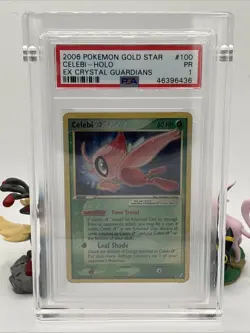 2006 POKEMON EX CRYSTAL GUARDIANS GOLD STAR #100 CELEBI-HOLO PSA 1 - Image 1
