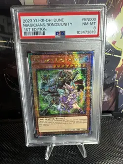 YUGIOH Magicians of Bonds and Unity DUNE-EN000 1st Edition PSA 8 - Image 1