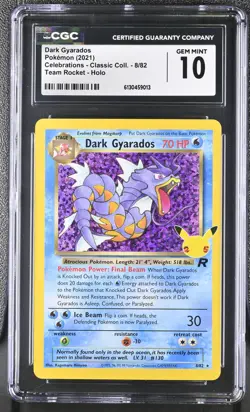 Dark Gyarados 8/82 Celebrations Team Rocket Holo Pokemon CGC 10 Gem Mint - Image 1