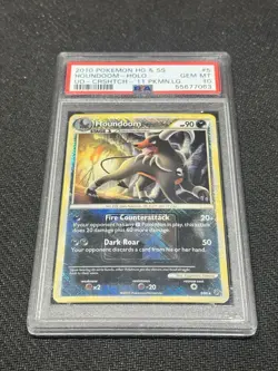 Pokemon 2010 Undaunted Houndoom 5/90 cross hatch Holo Rare LOW POP PSA 10 - Image 2