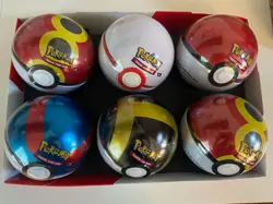 6 Pokemon TCG Poke Ball G25 Tins - 18 Booster Packs Factory Sealed - Image 1