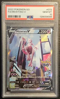 ⭐PSA 10 Mewtwo V 072/078 WITH GUARD ⭐Pokemon Go Full Art Holo Graded - Image 3