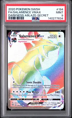 2020 POKEMON SWORD & SHIELD DARKNESS ABLAZE SECRET #194 FA/SALAMENCE VMAX PSA 9 - Image 1