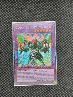 Yugioh! 1x Gladiator Beast Gyzarus RA03-EN198 Platinum Secret Rare 1st Ed NM - Image 1