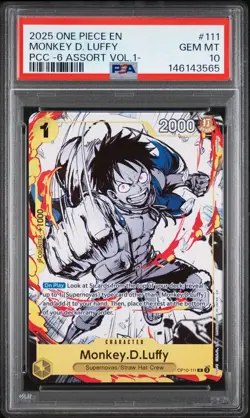 2025 ONE PIECE OP10-111 PREMIUM CARD COLLECTION VOL 1 MONKEY D LUFFY PSA 10 - Image 1