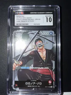CGC 10 One Piece Roronoa Zoro Premium Collection 25th Anniv.- OP01-001 JPN - Image 1