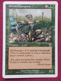 Magic The Gathering 7TH EDITION ELVISH CHAMPION green card MTG - Image 1