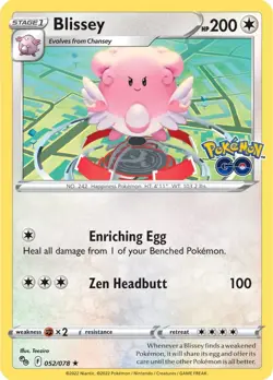 Blissey (052/078) [Pokemon GO] Lightly Played Holofoil Pokemon TCG - Image 1