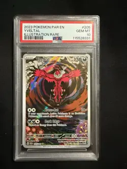 PSA 10 Yveltal Illustration Rare #205/182 Paradox Rift Pokemon 2023 - Image 1