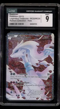 2013 Pokemon Legendary Treasures Reshiram Radiant Collection RC22 CGC 9 - Image 1