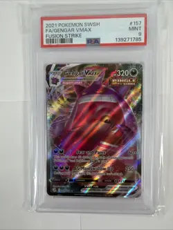 2021 Pokemon SWSH Fusion Strike Vmax Gengar 157/264 PSA 9 Mint - Image 1