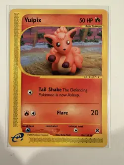 Pokemon Vulpix 136/165 Expedition Base Set 50 HP Common Basic Regular English - Image 1