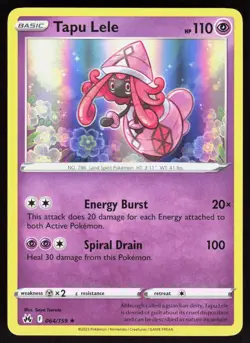 Tapu Lele 064/159 Rare Crown Zenith Pokemon Holo Near Mint - Image 1