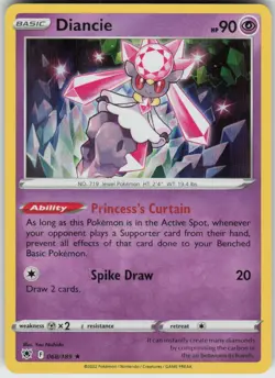 Diancie 068/189 Rare Astral Radiance Pokemon Holo Near Mint - Image 1
