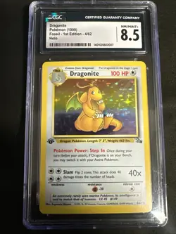 CGC 8.5 - DRAGONITE - 1999 POKEMON FOSSIL 1ST EDITION HOLO #4/62 - Image 1