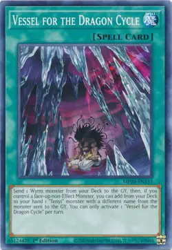 YuGiOh Vessel for the Dragon Cycle [MP20-EN131] Common Lightly Played 1st Editio - Image 1