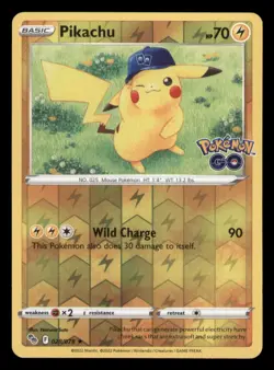 Pikachu 028/078 Holo Rare Pokemon GO Pokemon TCG Reverse Holo NM - Image 1