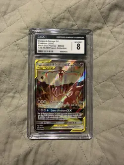 Pokemon Espeon & Deoxys GX SM240 TAG TEAM GX Promo Black Star CGC 8 Holo - Image 1