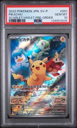 PSA 10 MINT 2022 POKEMON JAPANESE SV PROMO #001 PIKACHU SCARLET/VIOLET PRE-ORDER - Image 2