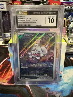 CGC Gem Mint 10 Greavard 214/198 Pokemon Scarlet & Violet Base Set SVI EN - Image 1