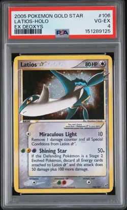 2005 POKEMON EX DEOXYS GOLD STAR #106 LATIOS-HOLO PSA 4 - Image 1