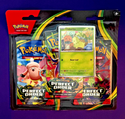 Perfect Order 3-Pack Blister Chikorita Promo; New, Factory Sealed; Pokemon TCG - Image 1