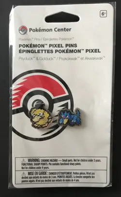 Golduck Psyduck Pixel Pin Badge Pokemon Centre UK 2021 Metal NEW - Image 1