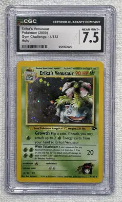 CGC 7.5 ERIKA’s VENUSAUR Holo (Gym Challenge) 4/132 Pokemon Card 2000 - Image 1