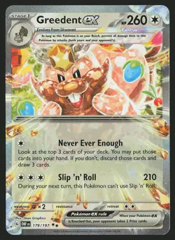 SV03: Obsidian Flames Greedent ex #179/197 Pokemon Card - Image 1