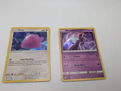 Mewtwo 12/18 & Ditto 17/18 Detective Pikachu Holo Rare Pokemon TCG Cards - Image 1