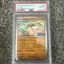 PSA 10 STAFF Flygon 016 Phantasmal Flames Prerelease Black Star Promo Pokemon - Image 1